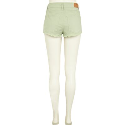 Light green super short denim hotpants