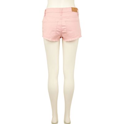 Powder pink super short denim hotpants