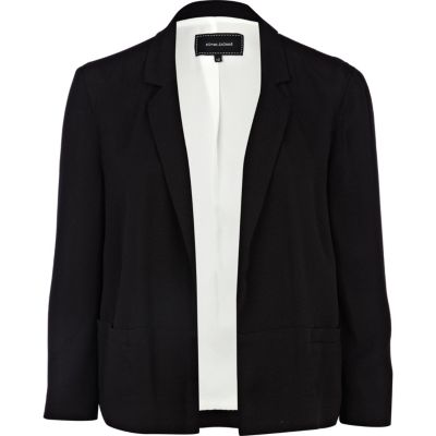 black 3/4 sleeve blazer