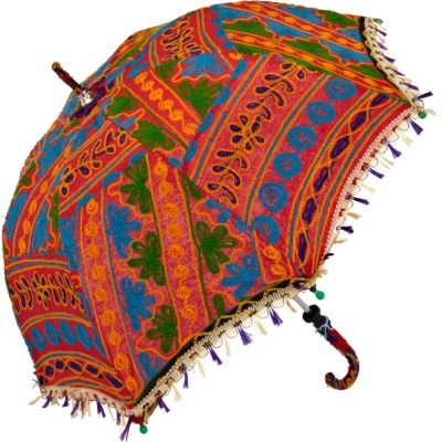pink festival print parasol umbrella