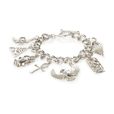 silver tone mystic symbol charm bracelet