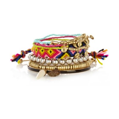 Pink electric mixed bracelets
