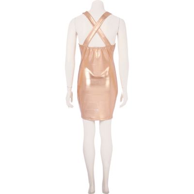 Rose gold bust cup bodycon dress