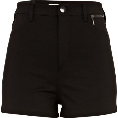 black ponti shorts
