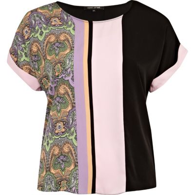 purple print top