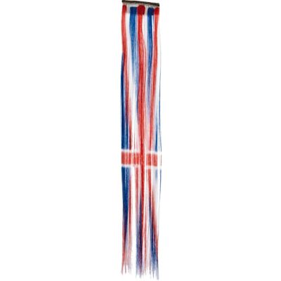 blue union jack print fake hair clip