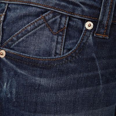 Dark wash distressed Matilda skinny jeans