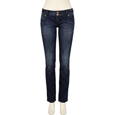 Dark wash distressed Matilda skinny jeans
