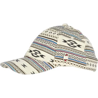 white aztec print baseball cap