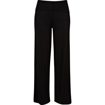 Black wide leg trousers