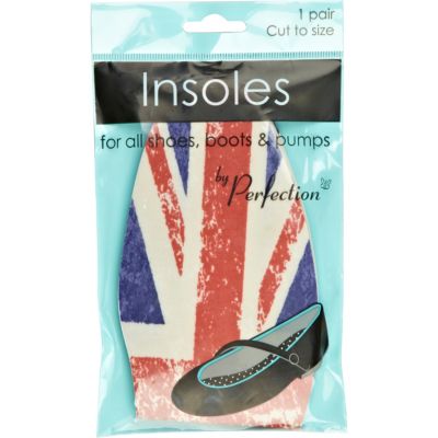 White union jack print insoles