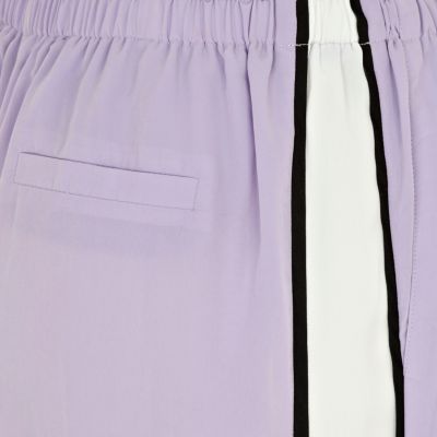 Light purple side panel tapered trousers