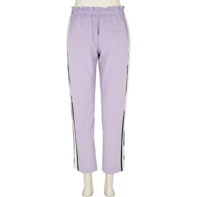 Light purple side panel tapered trousers