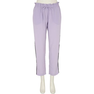 Light purple side panel tapered trousers