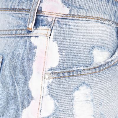 Light wash super short denim hotpants