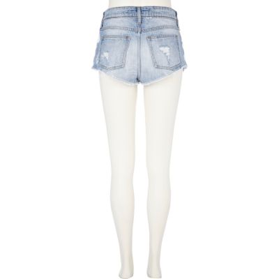 Light wash super short denim hotpants