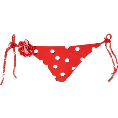Red polka dot bikini briefs