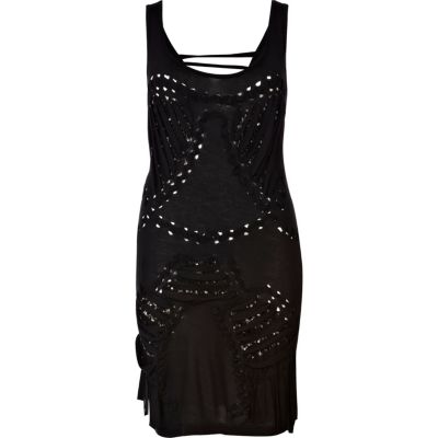 Black Pacha ladder embellished bodycon dress