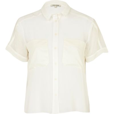Cream pocket shirt