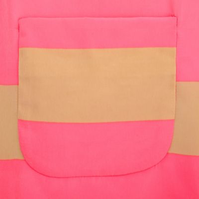 Pink stripe scalloped hem blazer