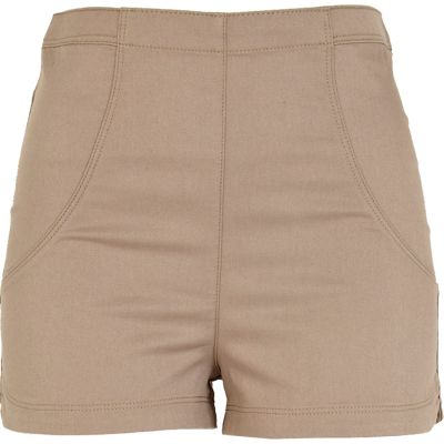 Light beige high waisted shorts
