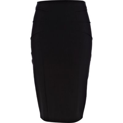 black zip back pencil skirt