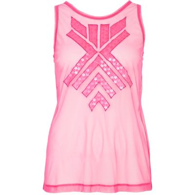 Bright pink Pacha sheer star vest