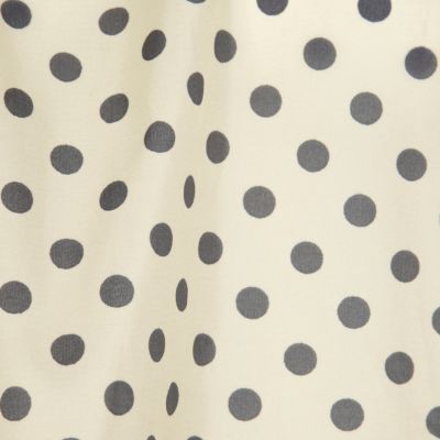 Grey polka dot print hooded rain poncho