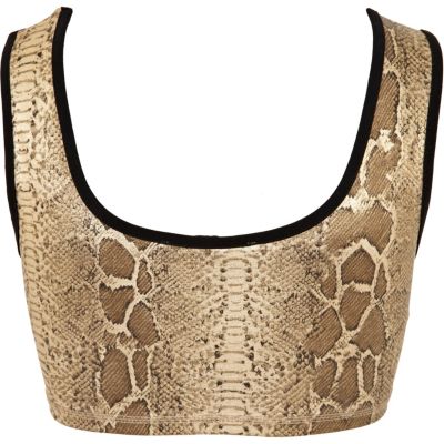 Gold snake print foil bra top