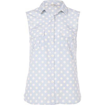 Blue polka dot shirt