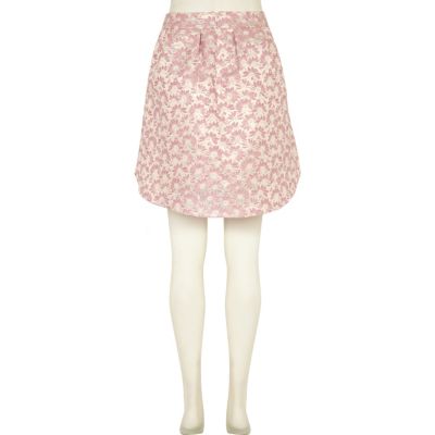 Pink jacquard skirt
