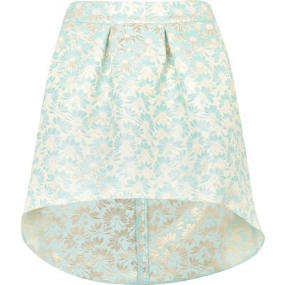 Light green jacquard skirt