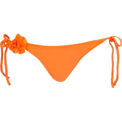 Orange flower bikini briefs