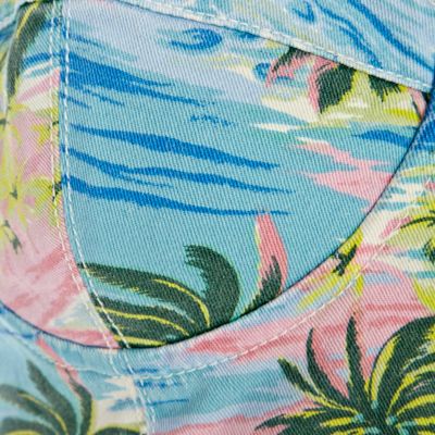 Blue hawaiian print bralet