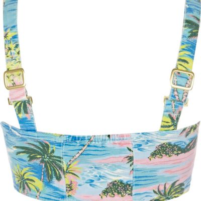 Blue hawaiian print bralet