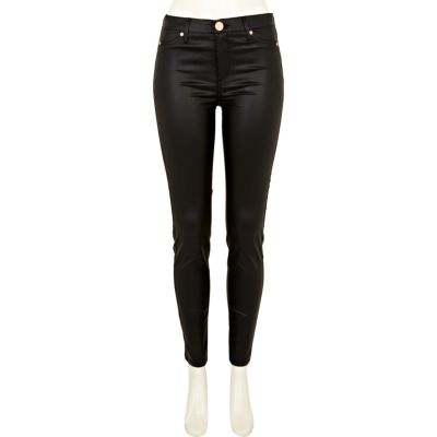 Black wet look Molly jeggings