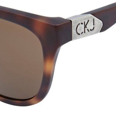 Brown print calvin klein jeans sunglasses