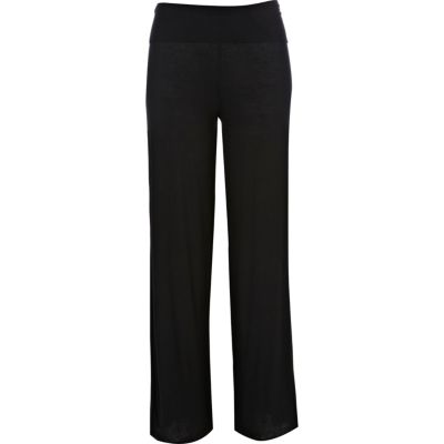 Black wide leg trousers