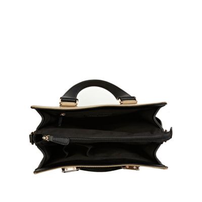 Beige snakeskin panel tote bag