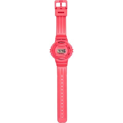 Pink rubber digital sports watch