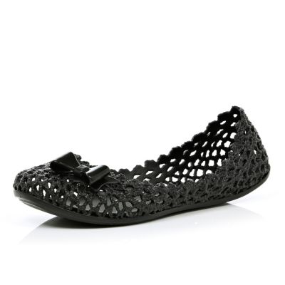 black caged ballerina pumps 