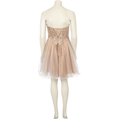 Light beige forever unique embellished dress