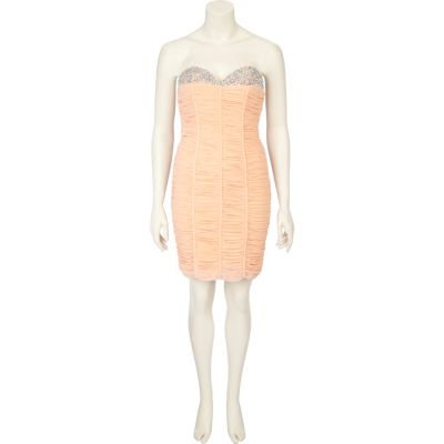 Light peach forever unique bandeau dress