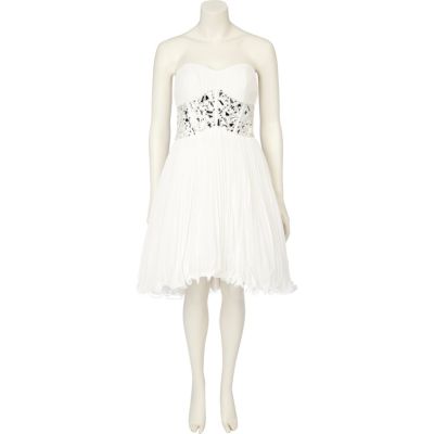 White forever unique jewelled prom dress
