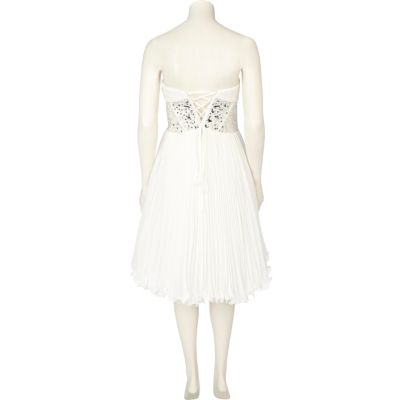 White forever unique jewelled prom dress