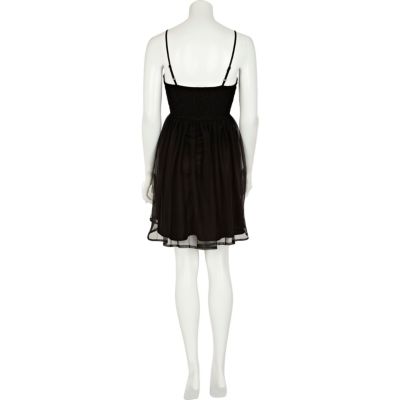 Black lace and mesh strappy dress
