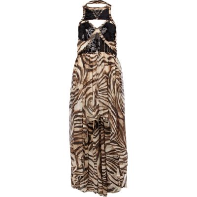Brown print Pacha embellished maxi dress