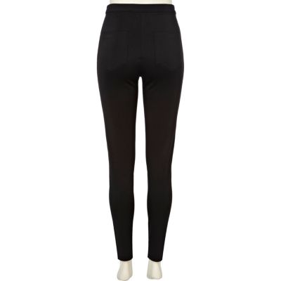 Black wet look tube pants