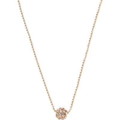 Gold tone sparkle ball necklace