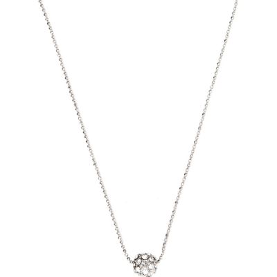 Silver tone sparkle ball necklace 